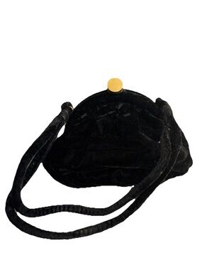 Vintage Black Velvet Evening Bag with Go